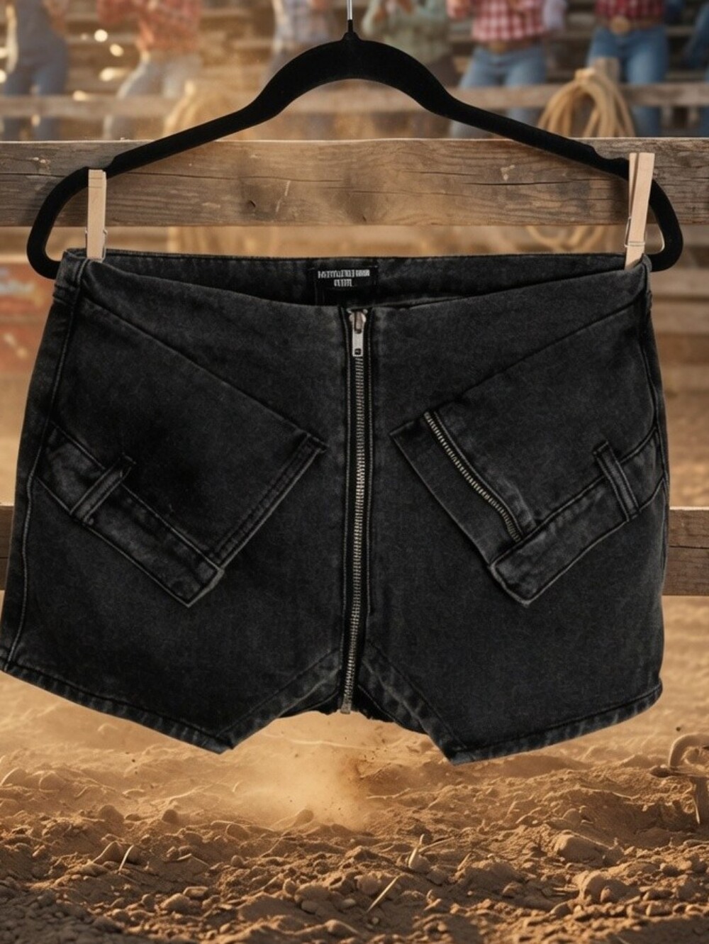 PrettyLittleThing Petite Washed Black Micro Mini Denim Skirt